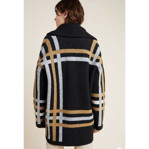 Anthropologie Sweaters - Anthroplogie Ferna Size  Black Plaid Sweat…